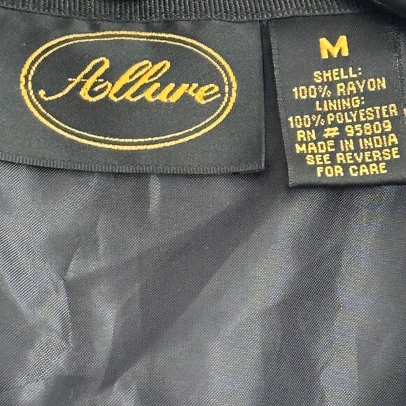 Vintage Allure Patchwork Blazer Jacket Size M Black Multi Long Sleeves Blazer - Picture 4 of 12